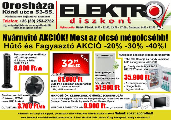 Elektro Diszkont - újsághirdetés