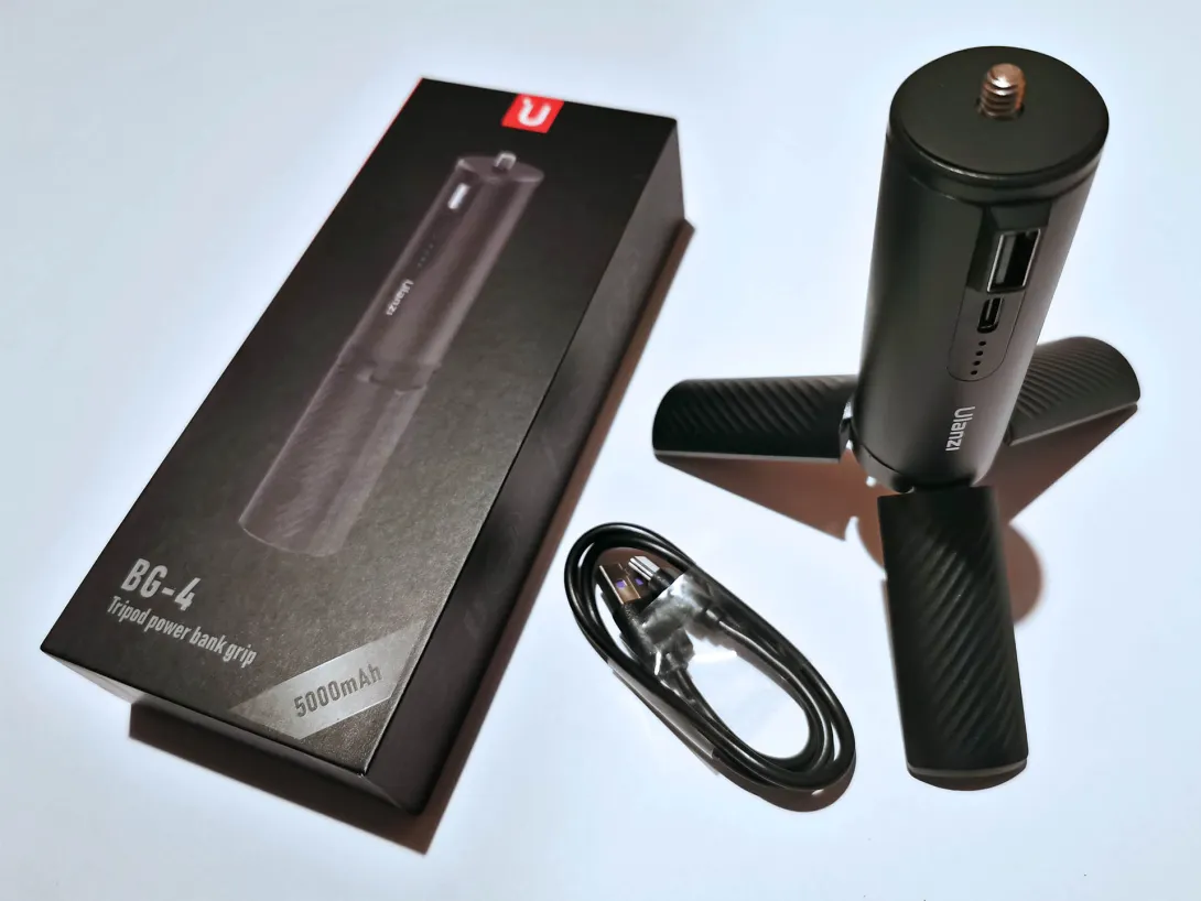 Ulanzi BG-4 kamera PowerBank markolat grip monopod beépített 5000mAh akkumulátor - folyamatosan töltő markolat + MT-15 tripod-állvány