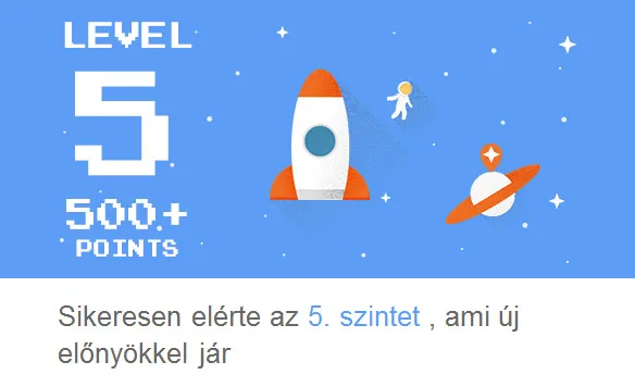 Google rendszerében 5. szintű lettem