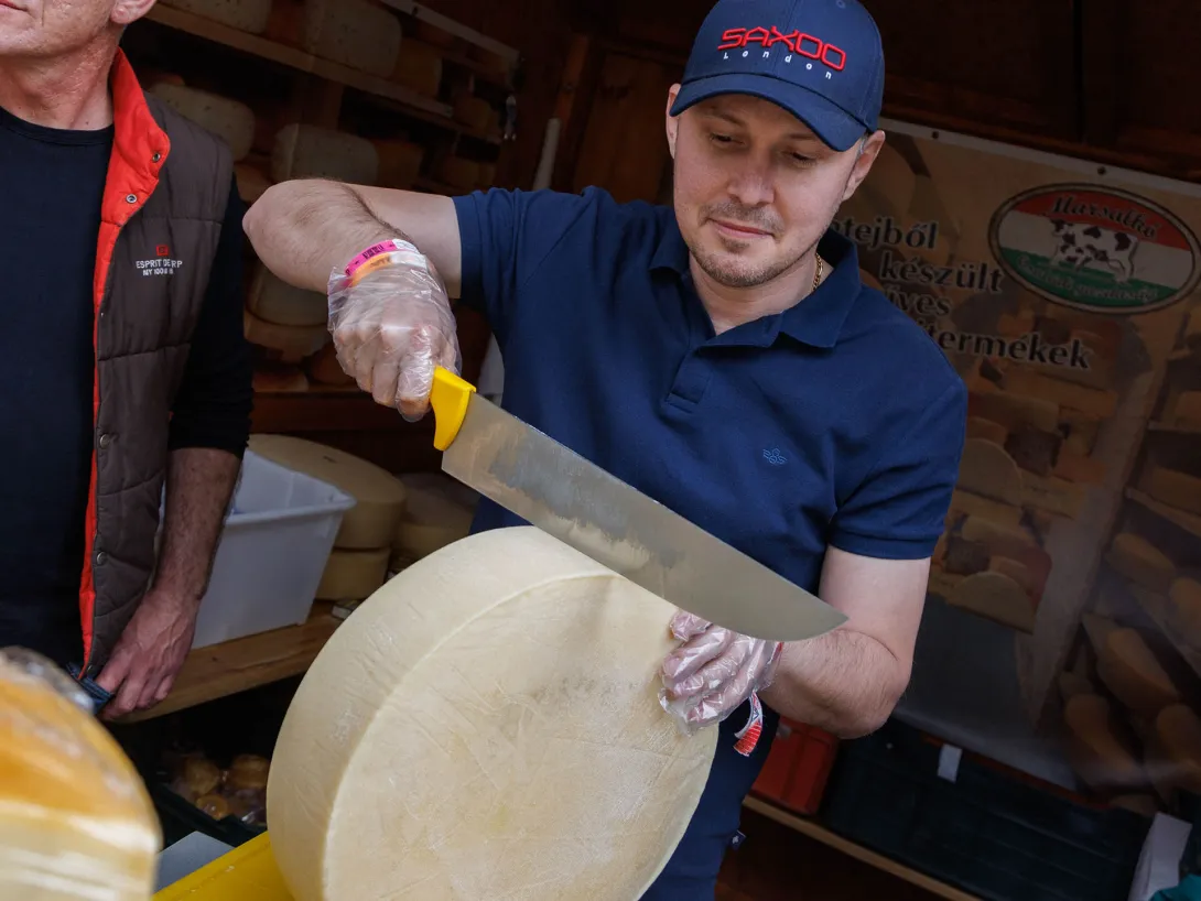 A sajtokat hosszú és elegáns pengéjű tünde karddal vágom, XXIII. Nemzetközi Sajt- és Túrófesztivál